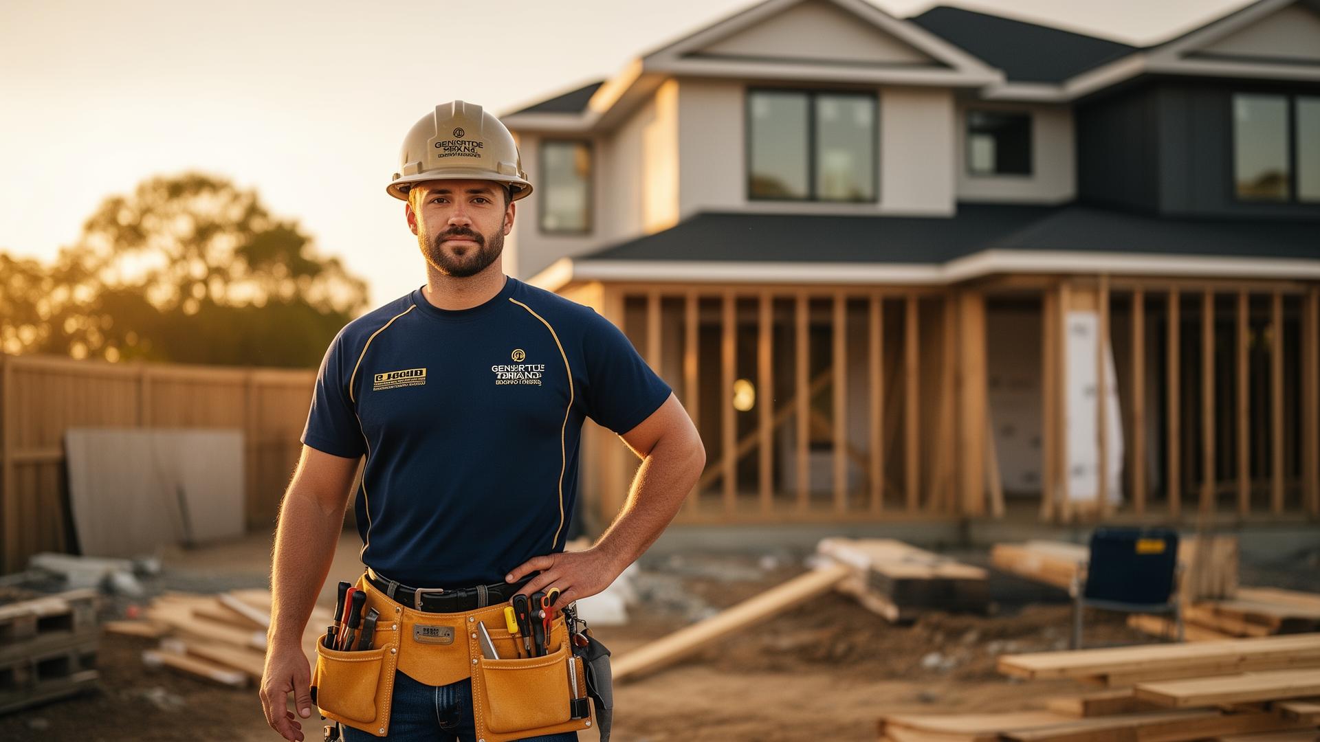 Professional general contractor at a residential construction site